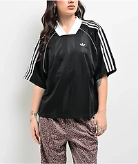 adidas 3 Stripe Black Soccer Jersey