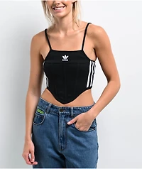 adidas Adicolor 3 Stripes Black Corset Crop Tank Top
