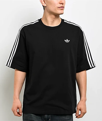 adidas Adicolor 3 Stripes Black Oversized T-Shirt