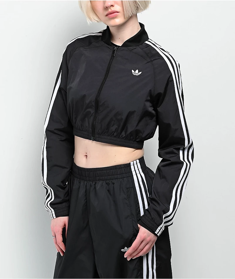 adidas Adicolor Teamgeist Black Crop Track Jacket