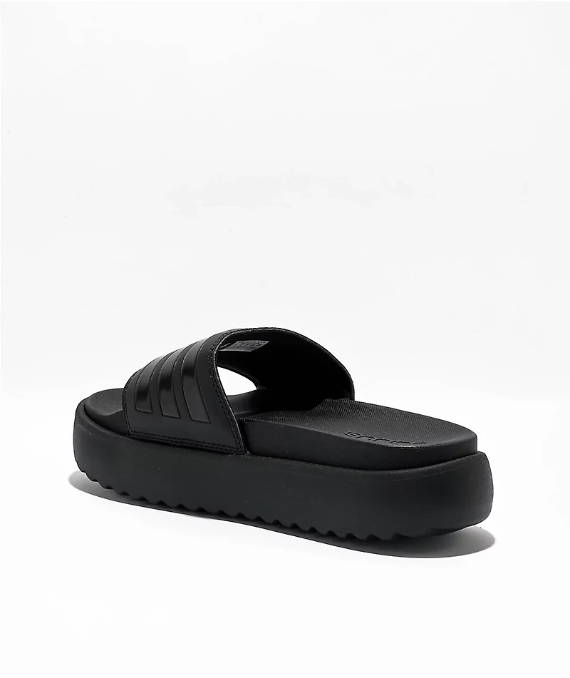 adidas Adilette Black Platform Slide Sandals
