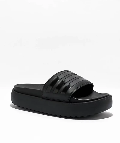 adidas Adilette Black Platform Slide Sandals