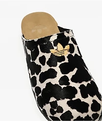 adidas Adimule Black & White Cow Print Mule Sandals