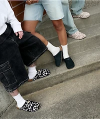 adidas Adimule Black & White Cow Print Mule Sandals