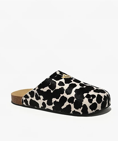 adidas Adimule Black & White Cow Print Mule Sandals