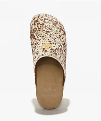 adidas Adimule Brown & White Cow Print Mule Sandals