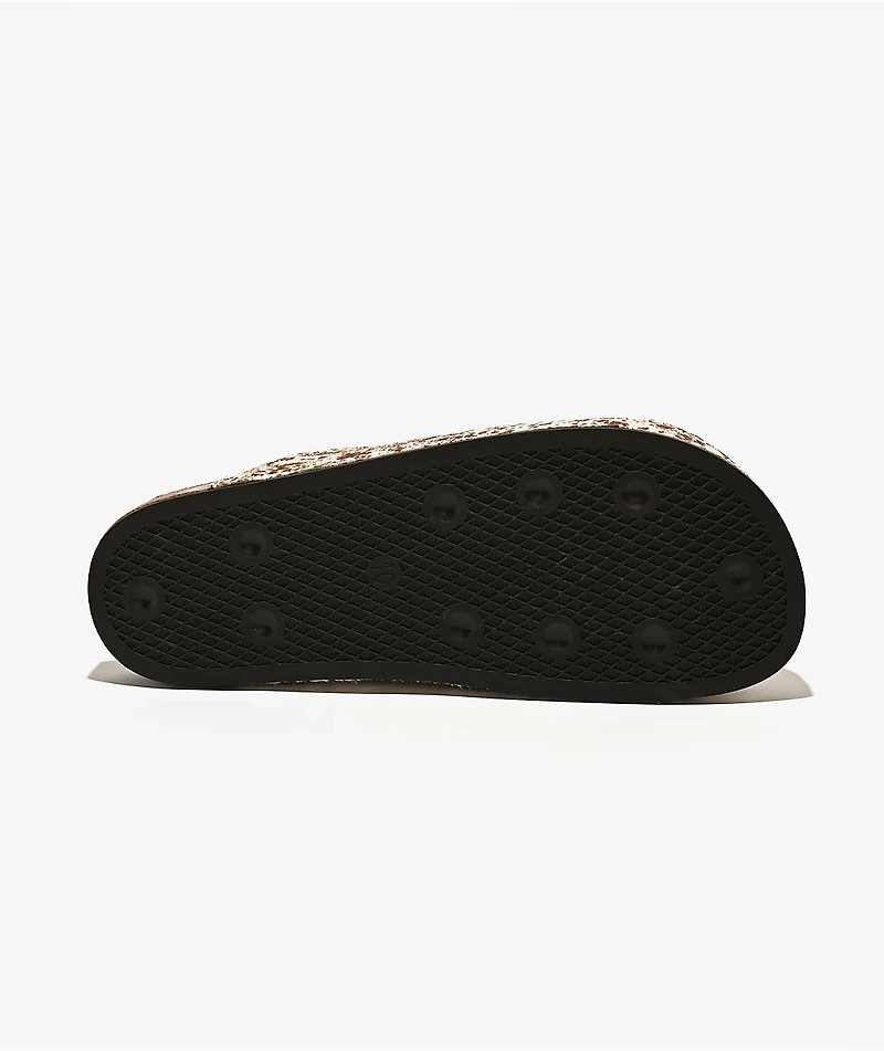 adidas Adimule Brown & White Cow Print Mule Sandals