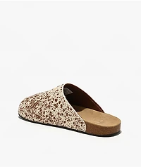 adidas Adimule Brown & White Cow Print Mule Sandals