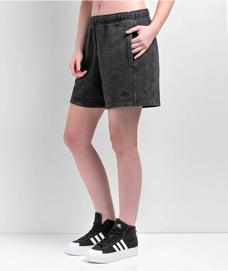 adidas All SZN Black Mineral Wash Sweat Shorts
