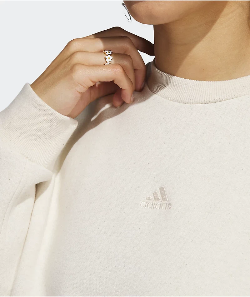 adidas All Season Cream Oversized Crewneck Sweatshirt