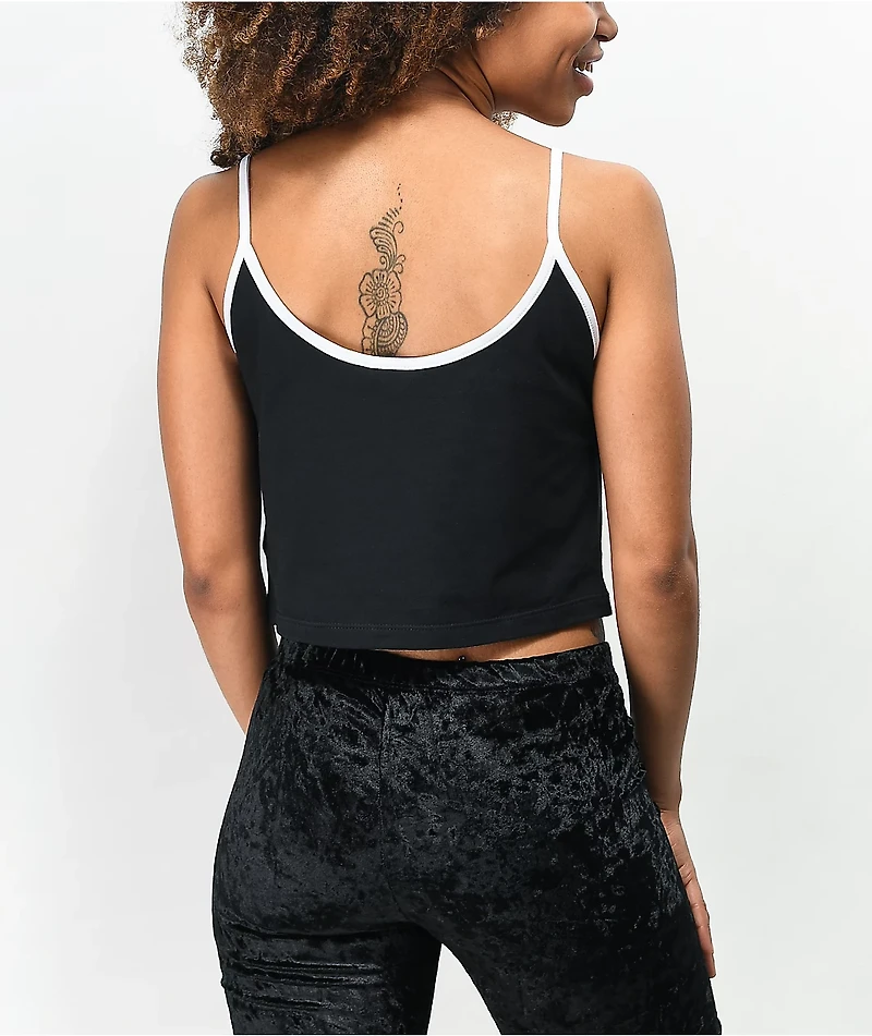 adidas Black Spaghetti Strap Crop Tank Top