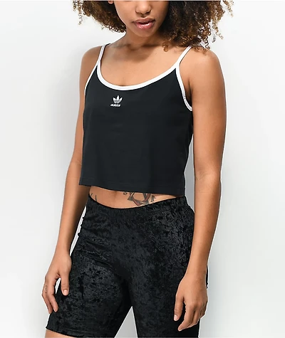 adidas Black Spaghetti Strap Crop Tank Top
