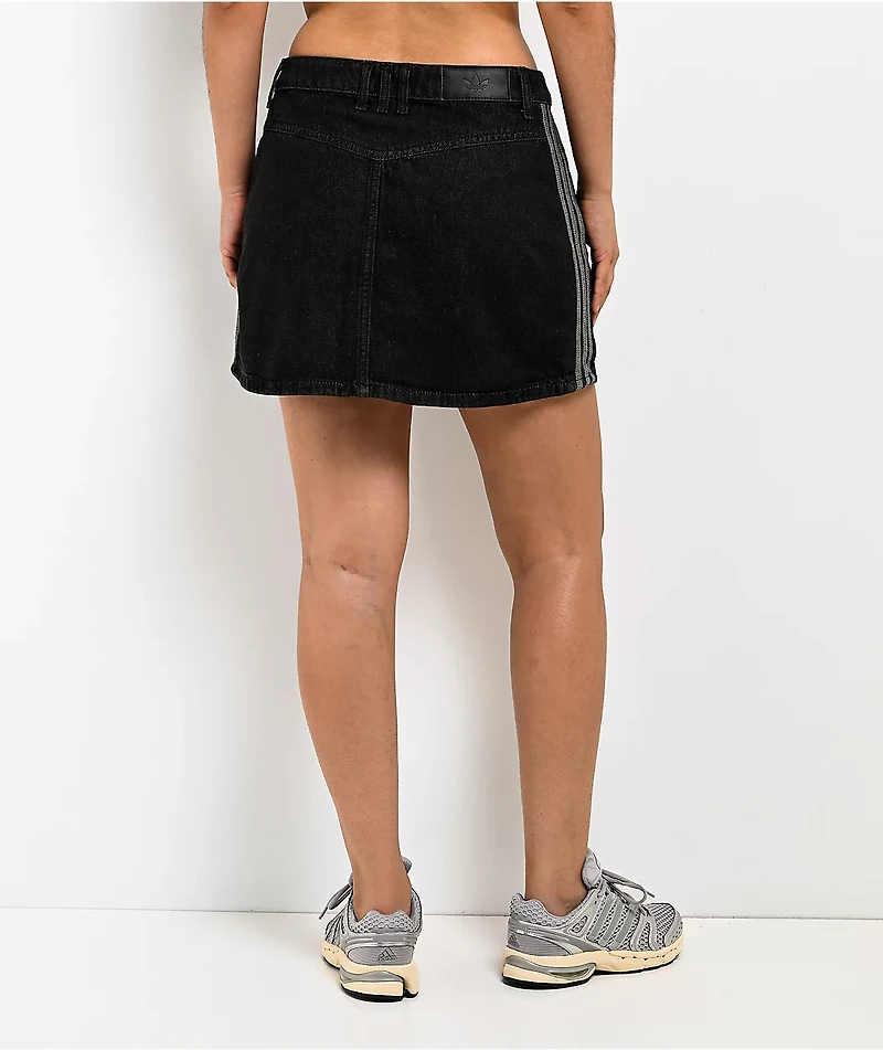 adidas Black Wash Denim Mini Skirt