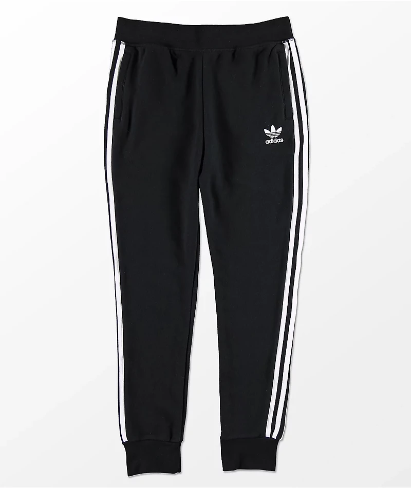 adidas Boys Trefoil Black & White Sweatpants