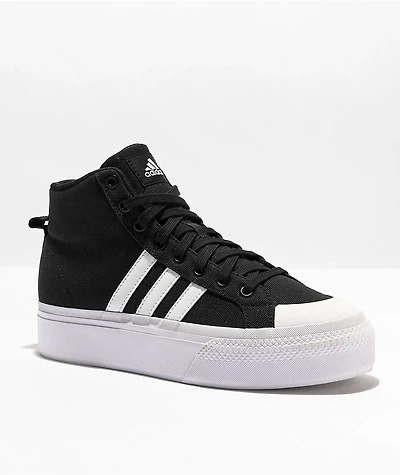 adidas Bravada 2.0 Mid Black & White Platform Shoes