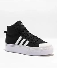adidas Bravada 2.0 Mid Black & White Platform Shoes