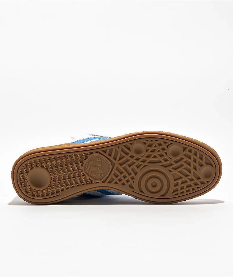 adidas Busenitz Cloud White, Blue Bird & Gum Skate Shoes