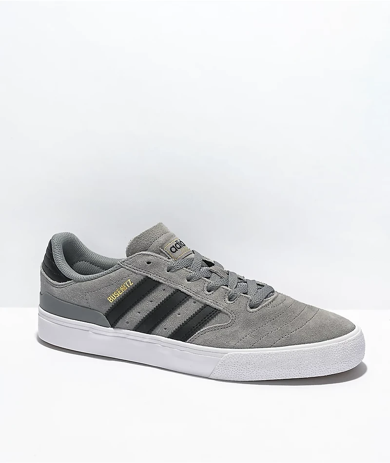 adidas Busenitz Vulc II Grey, Black, & White Shoes