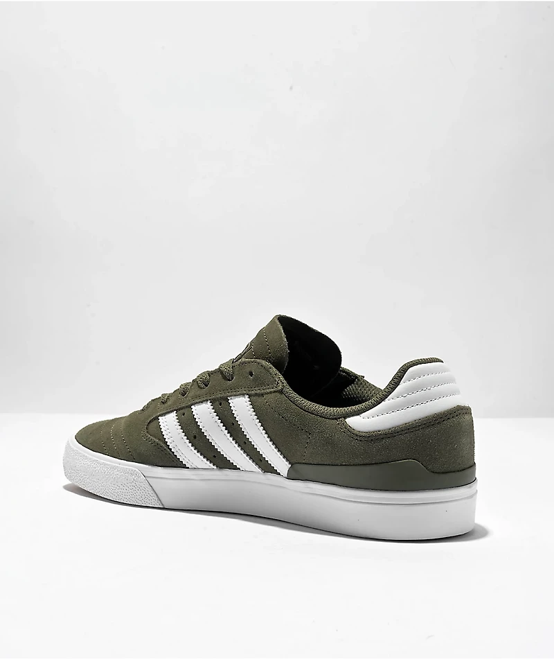 adidas Busenitz Vulc II Olive & White Shoes