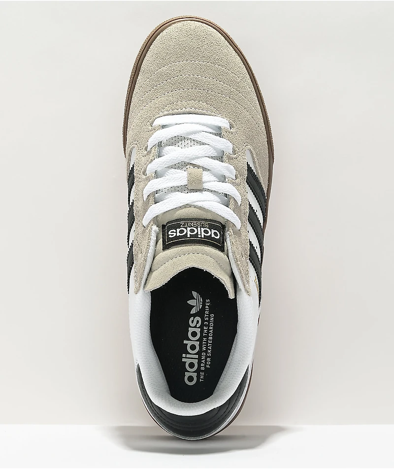 adidas Busenitz Vulc II White, Black, & Gum Shoes