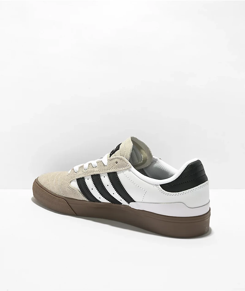 adidas Busenitz Vulc II White, Black, & Gum Shoes