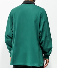 adidas Collegiate Solid Green & Black Rugby Shirt