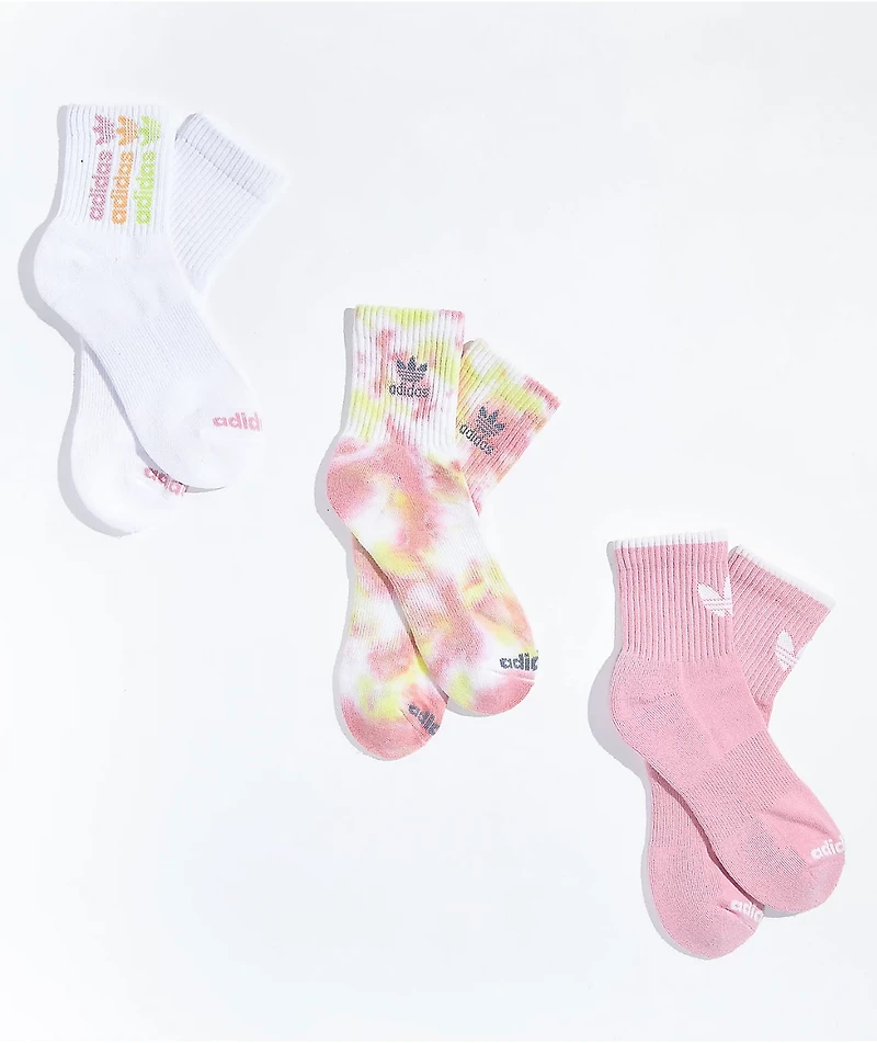 adidas Color Wash 3 Pack Ankle Socks