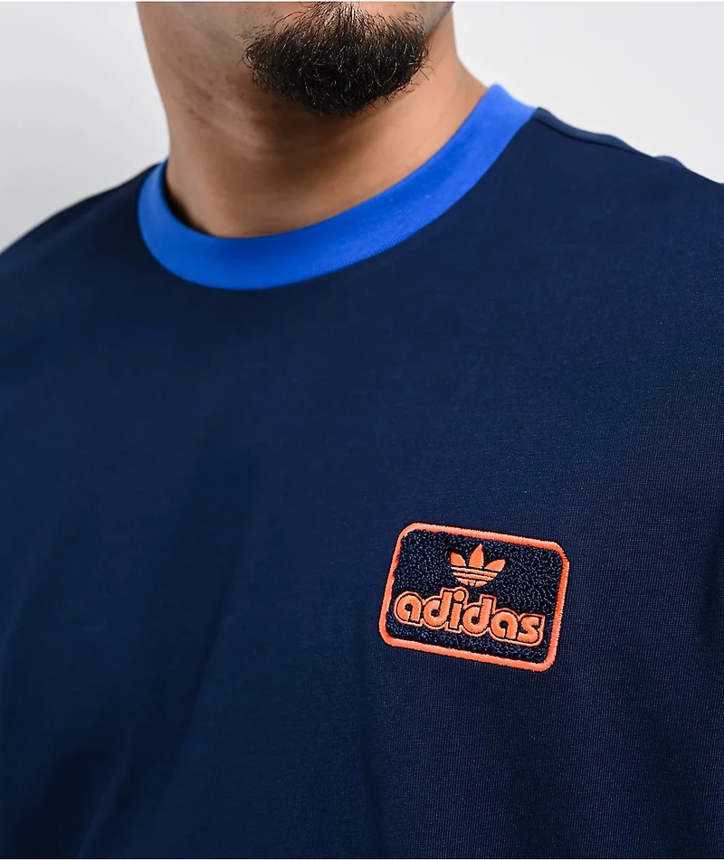 adidas Contrast Navy Ringer T-Shirt