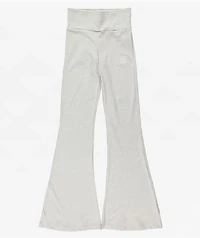 adidas Essentials Grey Ribbed Flare Pants