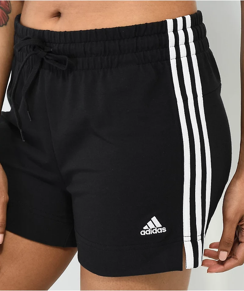 adidas Essentials Slim 3-Stripe Black Shorts