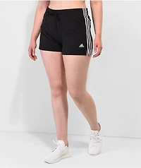 adidas Essentials Slim 3-Stripe Black Shorts