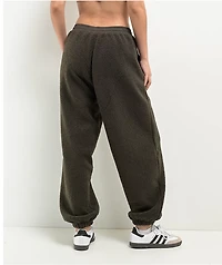 adidas Essentials Teddy Fleece Olive Sweatpants