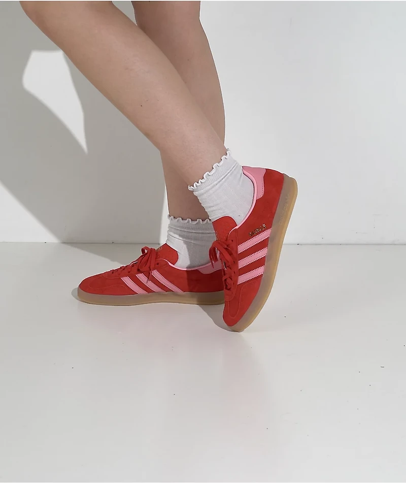 adidas Gazelle ADV Better Scarlet, Light Pink & Gum Skate Shoes