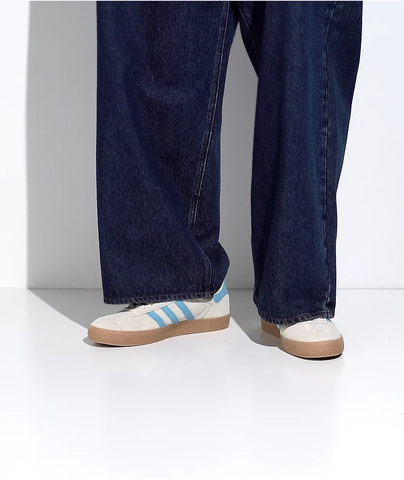 adidas Gazelle ADV Cream White, Blue & Gum Skate Shoes