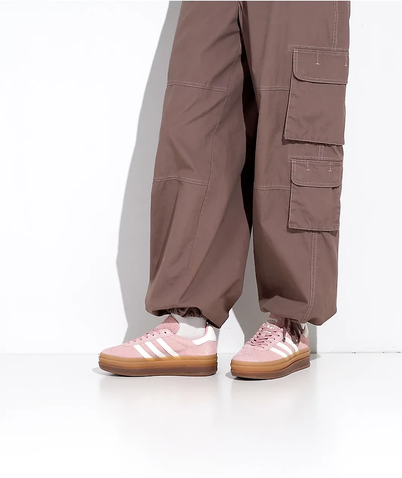 adidas Gazelle Bold Pink, White & Gum Platform Shoes