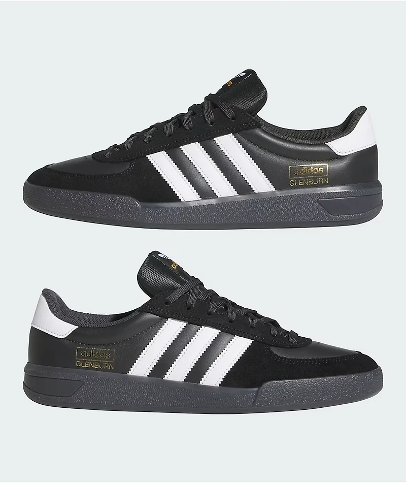 adidas Glendburn ADV Core Black, Cloud White & Carbon Skate Shoes