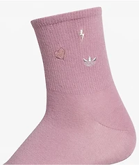 adidas Icons 3 Pack Pink, White & Black Quarter Socks