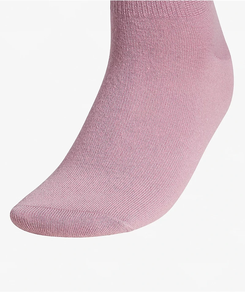 adidas Icons 3 Pack Pink, White & Black Quarter Socks
