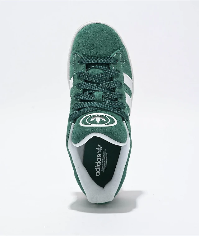 Adidas Kids Campus 00s Dark Green & Cloud White Shoes | Arden Fair