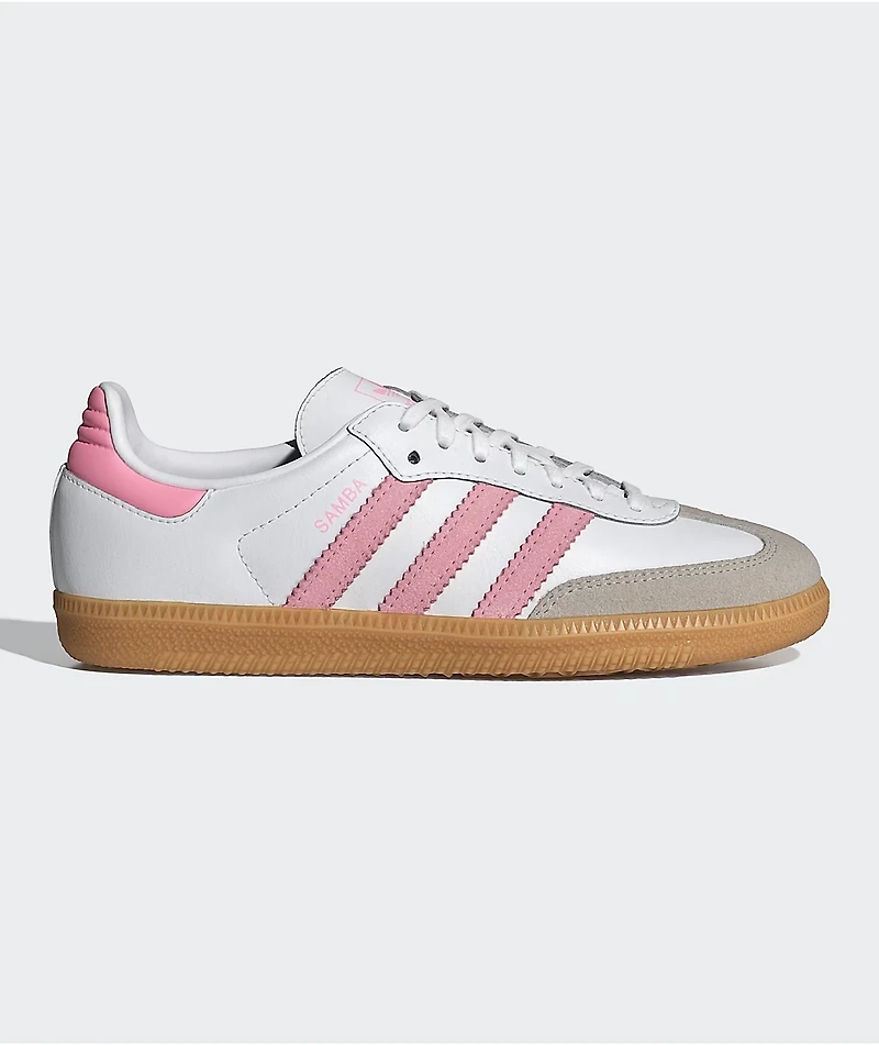 adidas Kids Samba OG White, Pink & Gum Shoes