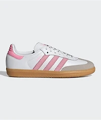 adidas Kids Samba OG White, Pink & Gum Shoes