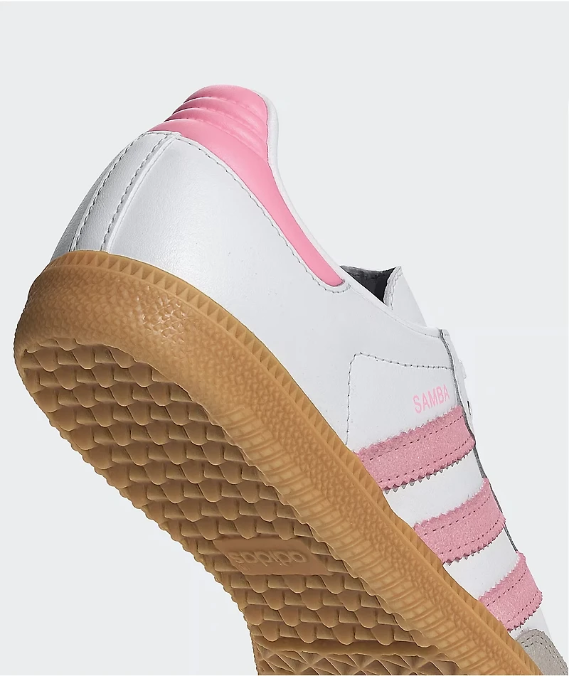 adidas Kids Samba OG White, Pink & Gum Shoes