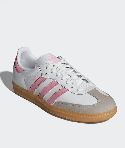 adidas Kids Samba OG White, Pink & Gum Shoes
