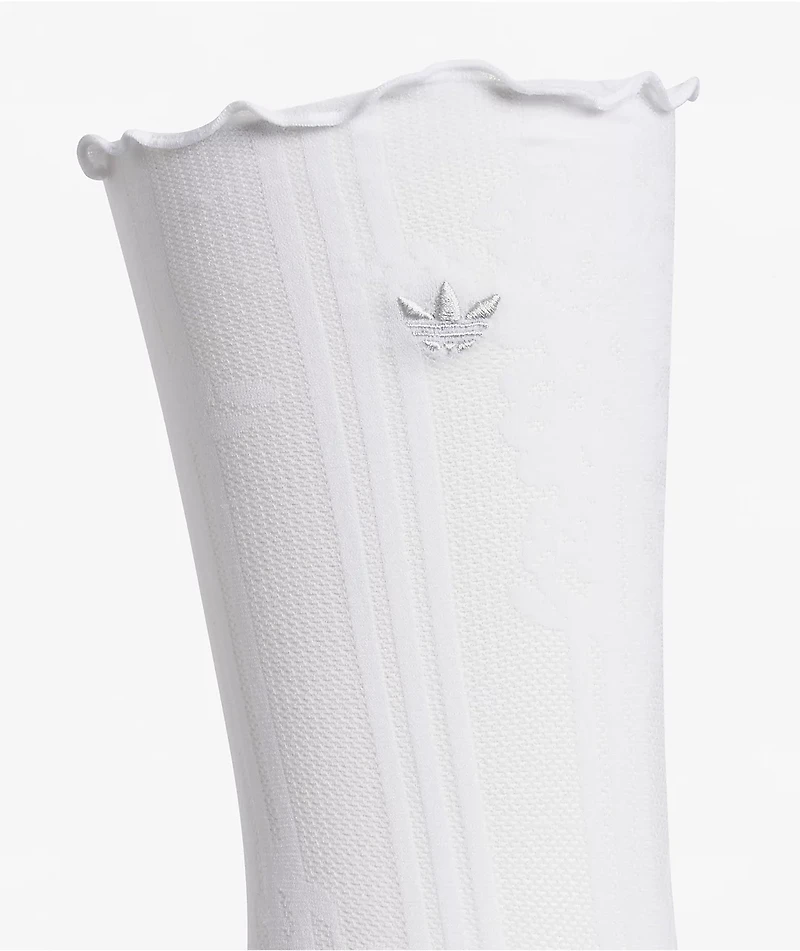 adidas Lace Ruffle 3 Pack White Crew Socks