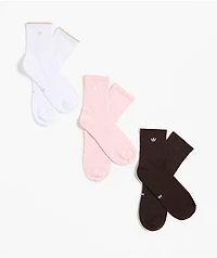 adidas Luna 3 Pack Brown, Pink & White Ankle Socks
