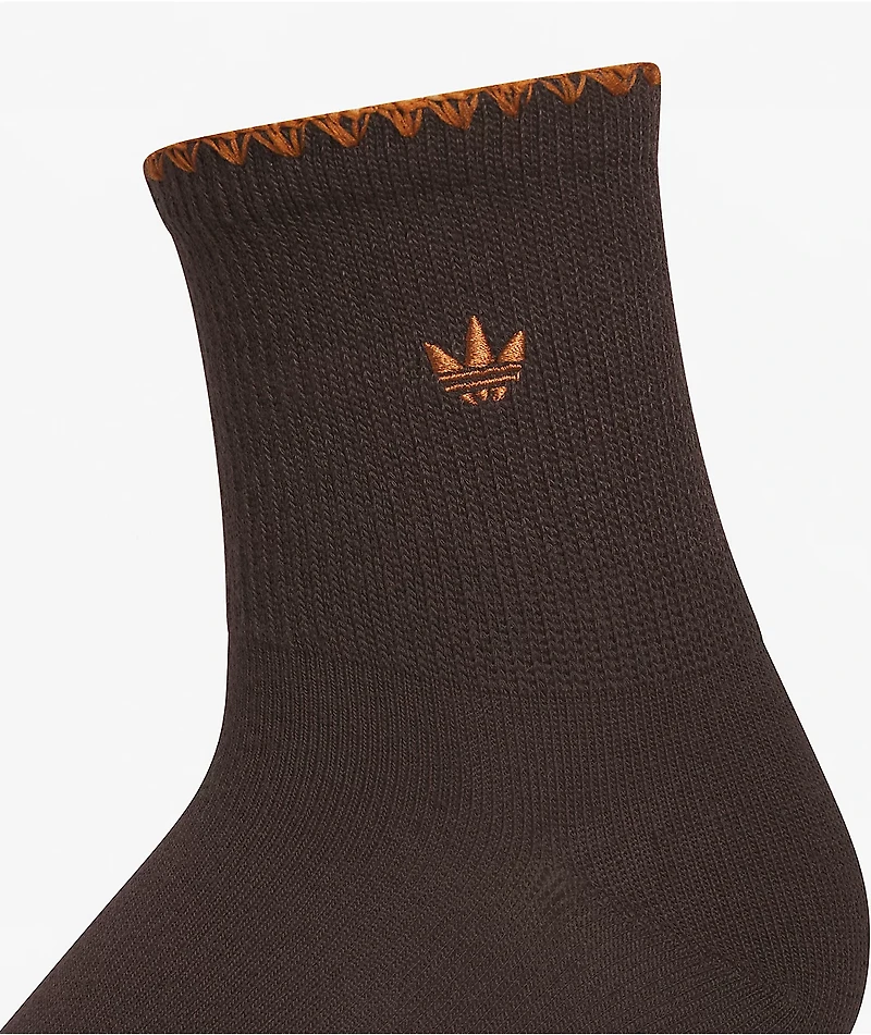 adidas Luna Brown & White 3 Pack High Quarter Crew Socks