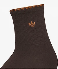 adidas Luna Brown & White 3 Pack High Quarter Crew Socks