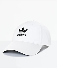 adidas Men's Trefoil Curved Bill White Strapback Hat