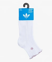 adidas Metallic Ruffle 3 Pack White Ankle Socks