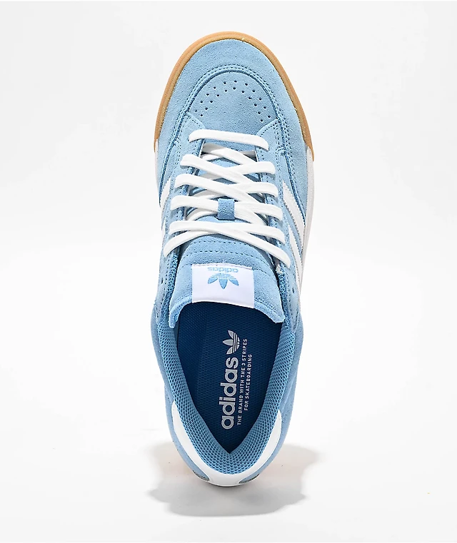 Adidas Nora Light Blue, Cloud White & Gum Skate Shoes at 